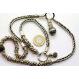Heavy designer 925 silver necklace and matching bracelet, 152g, necklace L: 53 cm. P&P Group 1 (£