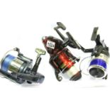 Three mixed fixed spool sea fishing reels. P&P Group 2 (£18+VAT for the first lot and £3+VAT for
