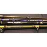 Four boat fishing rods, including Shimano Twin Power. P&P Group 3 (£25+VAT for the first lot and £