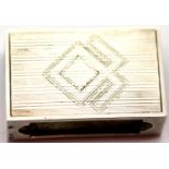 WWII 800 Silver Hallmarked Match Box Holder Engraved SS & The Logo of the 7th SS Panzer Division