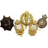 Five British Armed Services Cap Badges. P&P Group 1 (£14+VAT for the first lot and £1+VAT for