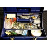 Fishing tackle box of mixed lures. Not available for in-house P&P
