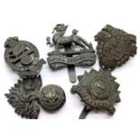 Five British Officers Bronze Cap Badges. P&P Group 1 (£14+VAT for the first lot and £1+VAT for