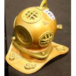 Brass and copper divers helmet, H: 17 cm. P&P Group 2 (£18+VAT for the first lot and £3+VAT for