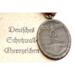 WWII German West Wall Medal. Un-issued in original packet. P&P Group 1 (£14+VAT for the first lot