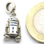 Genuine Chamilia sterling silver Star Wars R2D2 charm/pendant, copyrighted LFL (Lucas Film Ltd). P&P