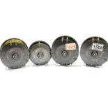 Four J W Young fly fishing reels. 1540 x 2, 1535 and 1530. P&P Group 2 (£18+VAT for the first lot