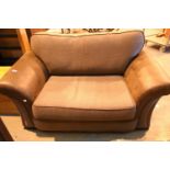 Brown upholstered bed settee. Not available for in-house P&P