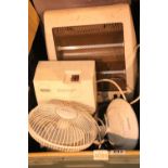 Assorted electrical goods to include a fan. Not available for in-house P&P Condition Report: All