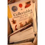 Box containing predominantly Millers Antiques hardback books, volumes include price guides,