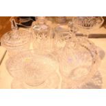 Collection of mixed glass including a decanter. Not available for in-house P&P