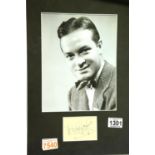 Bob Hope, framed signature with publicity shot photograph, 24 x 19 cm, with no CoA. P&P Group 1 (£