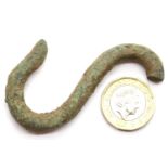 Bronze Age - Butchers meat hook. P&P Group 1 (£14+VAT for the first lot and £1+VAT for subsequent