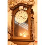 Reproduction oak effect cased wall clock. Not available for in-house P&P