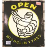 Enamel Michelin Tyres sign, 36 x 31 cm. P&P Group 2 (£18+VAT for the first lot and £3+VAT for
