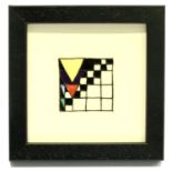 Moorcroft Derngate small framed plaque, 10 x 10 cm. P&P Group 1 (£14+VAT for the first lot and £1+