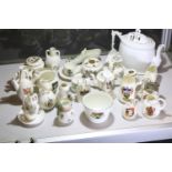 Collection of crested ceramics including examples by Arcadia, Swan and others. Not available for