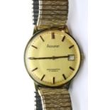 Gents Accurist vintage gold plated wristwatch. P&P Group 1 (£14+VAT for the first lot and £1+VAT for