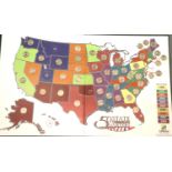 United States commemorative state quarters set, (45 of 50) and collectors board. P&P Group 2 (£18+