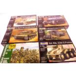 Six Revell 1:72 scale plastic kits, military vehicles and figures. P&P Group 1 (£14+VAT for the