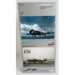 2x Herpa 1:200 Aircraft - SAS DC-6 & Lufthansa Vickers Viscount - Both Boxed. P&P Group 2 (£18+VAT