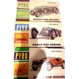 Three Pyro 1:32 scale car kits Alfa Romeo, Bugatti, Bentley. Contents unchecked. P&P Group 1 (£14+