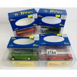 4x BritBus 1:76 Diecast Buses - To Include: R402, R401, AN1-16, LH-06 - All Boxed. P&P Group 2 (£