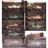Ten Onyx 1:43 scale Formula 1 cars. P&P Group 2 (£18+VAT for the first lot and £3+VAT for subsequent