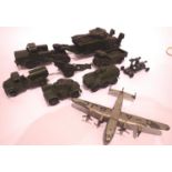 Selection of Dinky Toys military vehicles and an Avro York aircraft. P&P Group 2 (£18+VAT for the