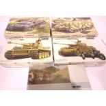 Five Fujimi 1:76 scale plastic kits military vehicles and accessories. P&P Group 1 (£14+VAT for