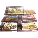 Six Revell 1:72 scale plastic kits, German Military vehicles and figures. P&P Group 1 (£14+VAT for