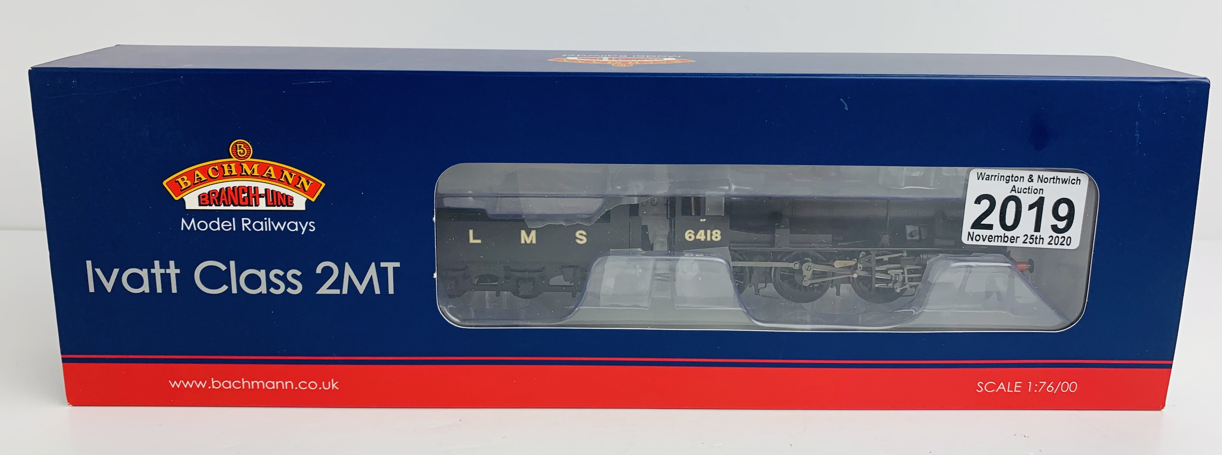 Bachmann 32-830A Ivatt Class 2MT LMS Black - Boxed. P&P Group 1 (£14+VAT for the first lot and £1+