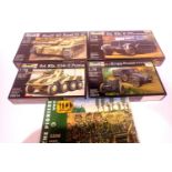 Five Revell 1:72 scale plastic kits, military vehicles and figures. P&P Group 1 (£14+VAT for the