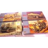 Four Hasegawa 1:72 scale plastic kits, military vehicles and figures. P&P Group 1 (£14+VAT for the