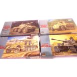 Four Hasegawa 1:72 scale plastic kits, German Military vehicles and figures. P&P Group 1 (£14+VAT
