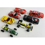 7x Scalextric Slot Cars Assorted - Porsche, Ford Sierra, F1 etc - Unboxed. P&P Group 2 (£18+VAT