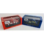 2x Auto Art Slot Cars - 1x Subaru 7 1x Mitsubishi - Boxed. P&P Group 2 (£18+VAT for the first lot