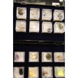 Two display boxes of named different rocks and minerals. P&P Group 2 (£18+VAT for the first lot