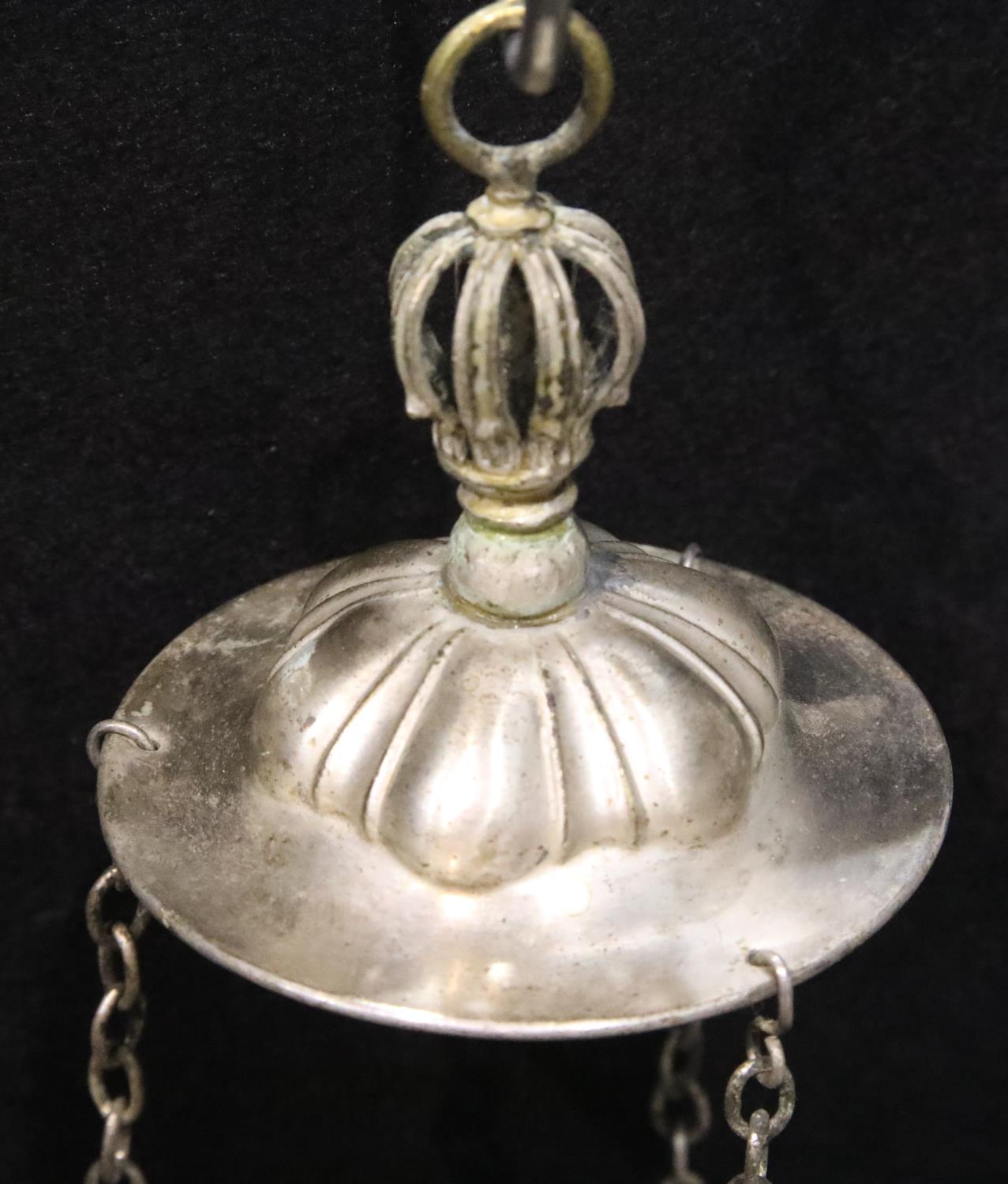 Edwardian silver plated incense burner, drop L: 89 cm. P&P Group 2 (£18+VAT for the first lot and £ - Image 3 of 3