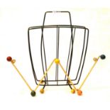 Mid Century Eames Atomic coat rack and similar magazine rack. Not available for in-house P&P