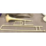 Hawkes & Son, Denmark St. London trombone, Serial 35641, with faults. P&P Group 3 (£25+VAT for the