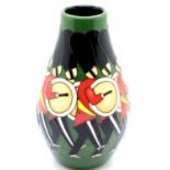 Moorcroft 12 Drums a Drumming vase, H: 13 cm. P&P Group 2 (£18+VAT for the first lot and £3+VAT