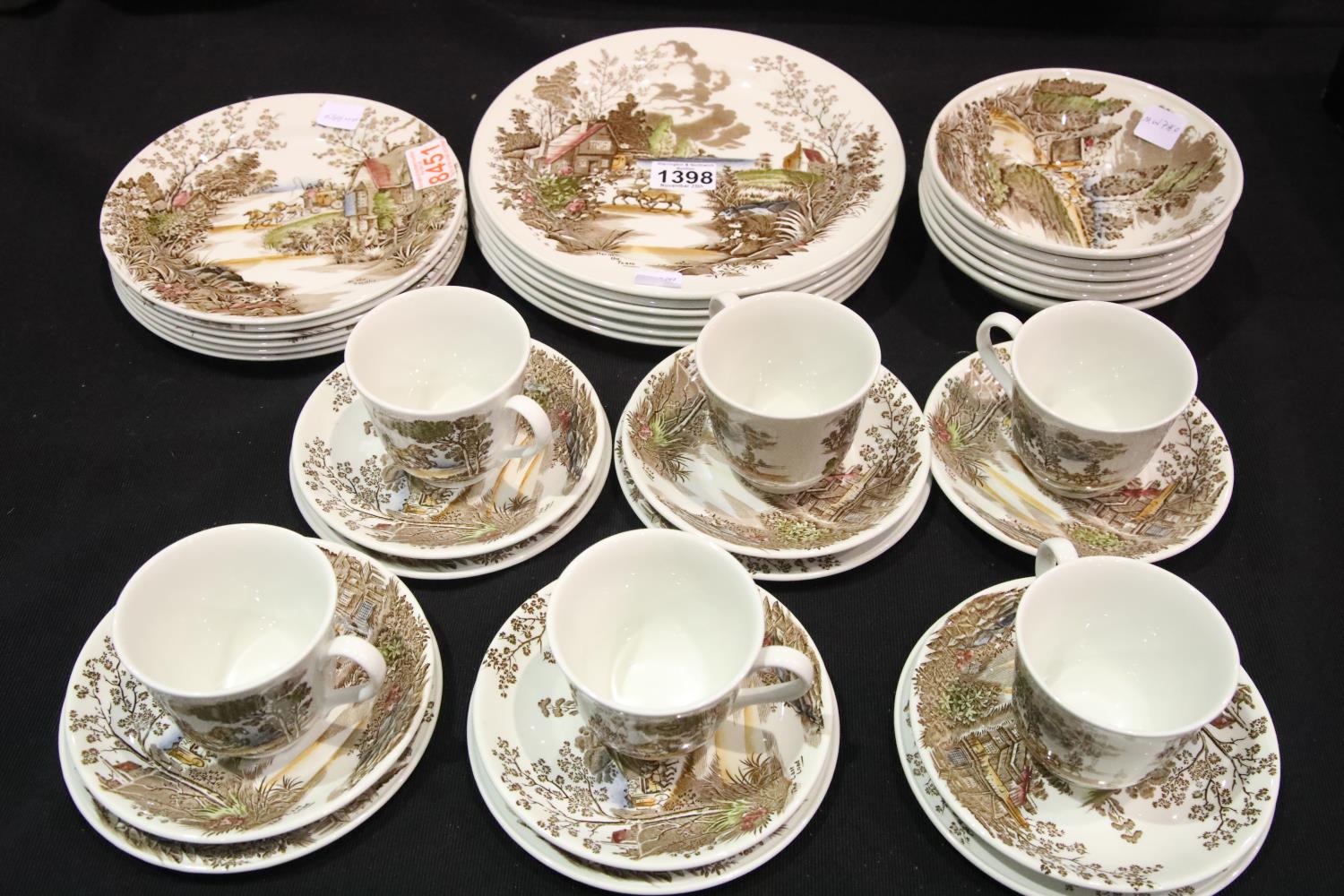 Thirty-seven pieces of Royal Doulton stoneware dinner and tea ware. Not available for in-house P&P