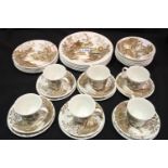 Thirty-seven pieces of Royal Doulton stoneware dinner and tea ware. Not available for in-house P&P