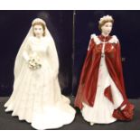Two Royal Worcester figures of The Queen, both boxed. P&P Group 3 (£25+VAT for the first lot and £