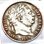 1819 - Silver Sixpence of King George III. P&P Group 1 (£14+VAT for the first lot and £1+VAT for