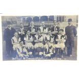 Photographic postcard of National and Provincial bank AFC football team, 1909-1910. P&P Group 1 (£