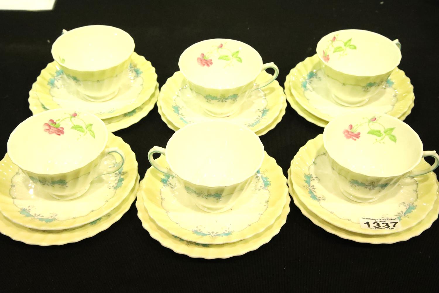 Eighteen piece Royal Doulton The Picardy H4855 tea service. Not available for in-house P&P