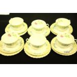 Eighteen piece Royal Doulton The Picardy H4855 tea service. Not available for in-house P&P