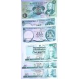 Eight Scottish £1 notes 1987-89-93-2001. P&P Group 1 (£14+VAT for the first lot and £1+VAT for